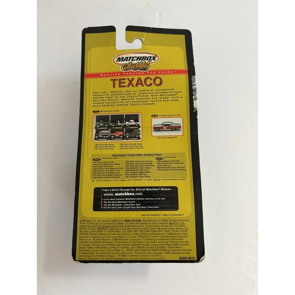 Vintage Matchbox Collectibles Texaco 1939 Chevy Panel Van Diecast Car New Sealed